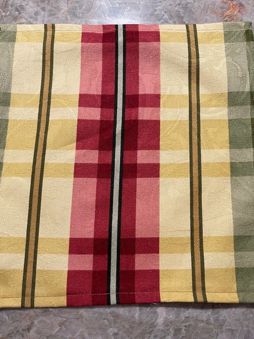 Set of 9 Cloth Napkins, Plaid,  12.5”